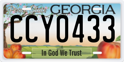 GA license plate CCY0433