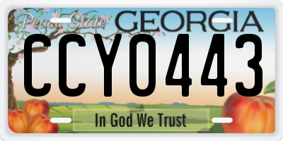 GA license plate CCY0443