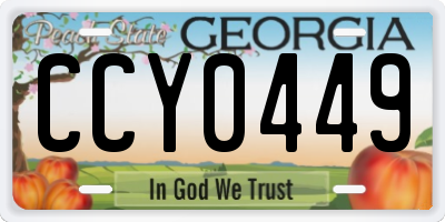 GA license plate CCY0449