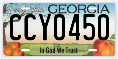 GA license plate CCY0450