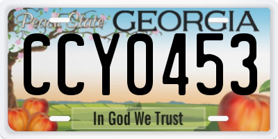 GA license plate CCY0453