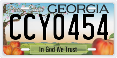 GA license plate CCY0454