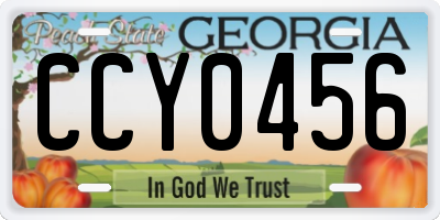 GA license plate CCY0456