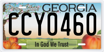 GA license plate CCY0460