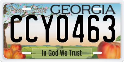 GA license plate CCY0463