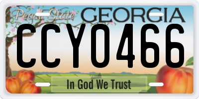 GA license plate CCY0466