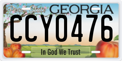 GA license plate CCY0476