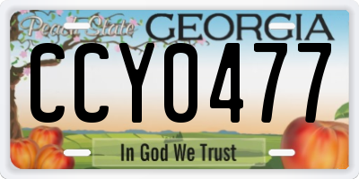 GA license plate CCY0477