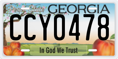 GA license plate CCY0478