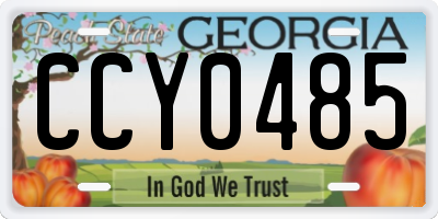 GA license plate CCY0485