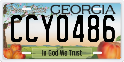 GA license plate CCY0486