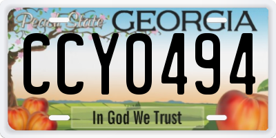 GA license plate CCY0494
