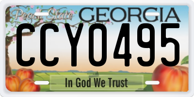 GA license plate CCY0495