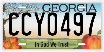 GA license plate CCY0497