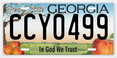 GA license plate CCY0499