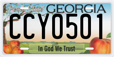GA license plate CCY0501