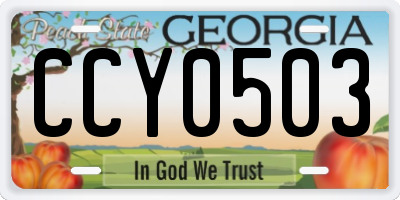 GA license plate CCY0503