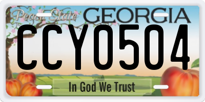 GA license plate CCY0504