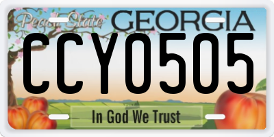 GA license plate CCY0505