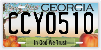 GA license plate CCY0510
