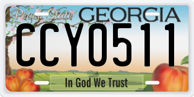GA license plate CCY0511