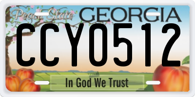 GA license plate CCY0512