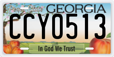 GA license plate CCY0513