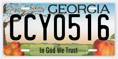 GA license plate CCY0516