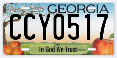 GA license plate CCY0517