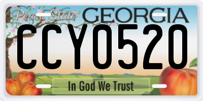 GA license plate CCY0520