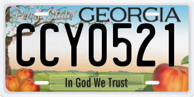GA license plate CCY0521