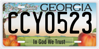 GA license plate CCY0523