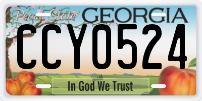 GA license plate CCY0524