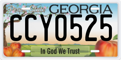 GA license plate CCY0525