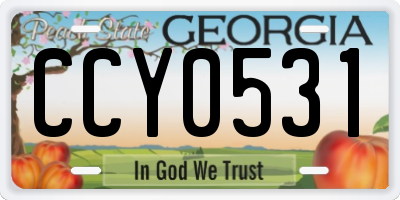 GA license plate CCY0531