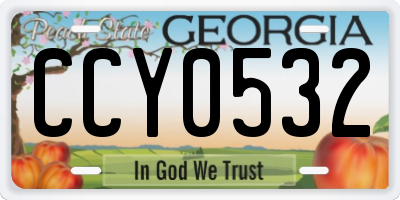 GA license plate CCY0532
