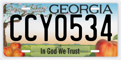 GA license plate CCY0534