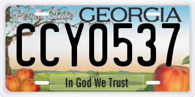 GA license plate CCY0537