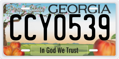 GA license plate CCY0539
