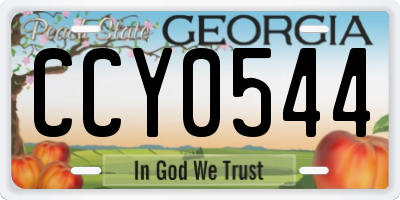 GA license plate CCY0544