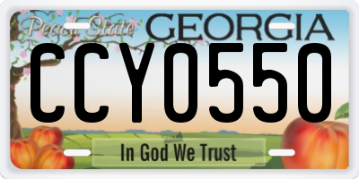 GA license plate CCY0550
