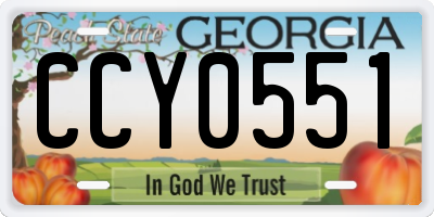GA license plate CCY0551