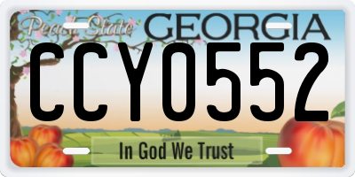 GA license plate CCY0552