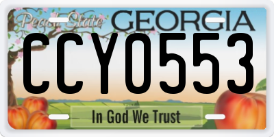 GA license plate CCY0553