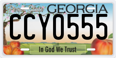 GA license plate CCY0555