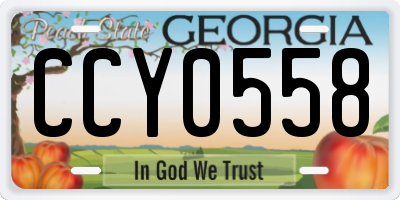 GA license plate CCY0558