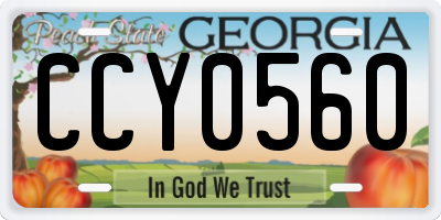 GA license plate CCY0560
