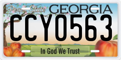 GA license plate CCY0563