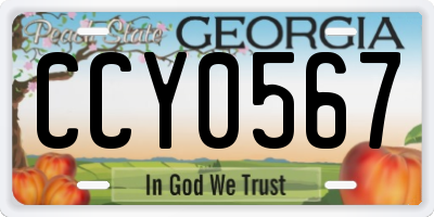 GA license plate CCY0567
