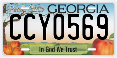 GA license plate CCY0569